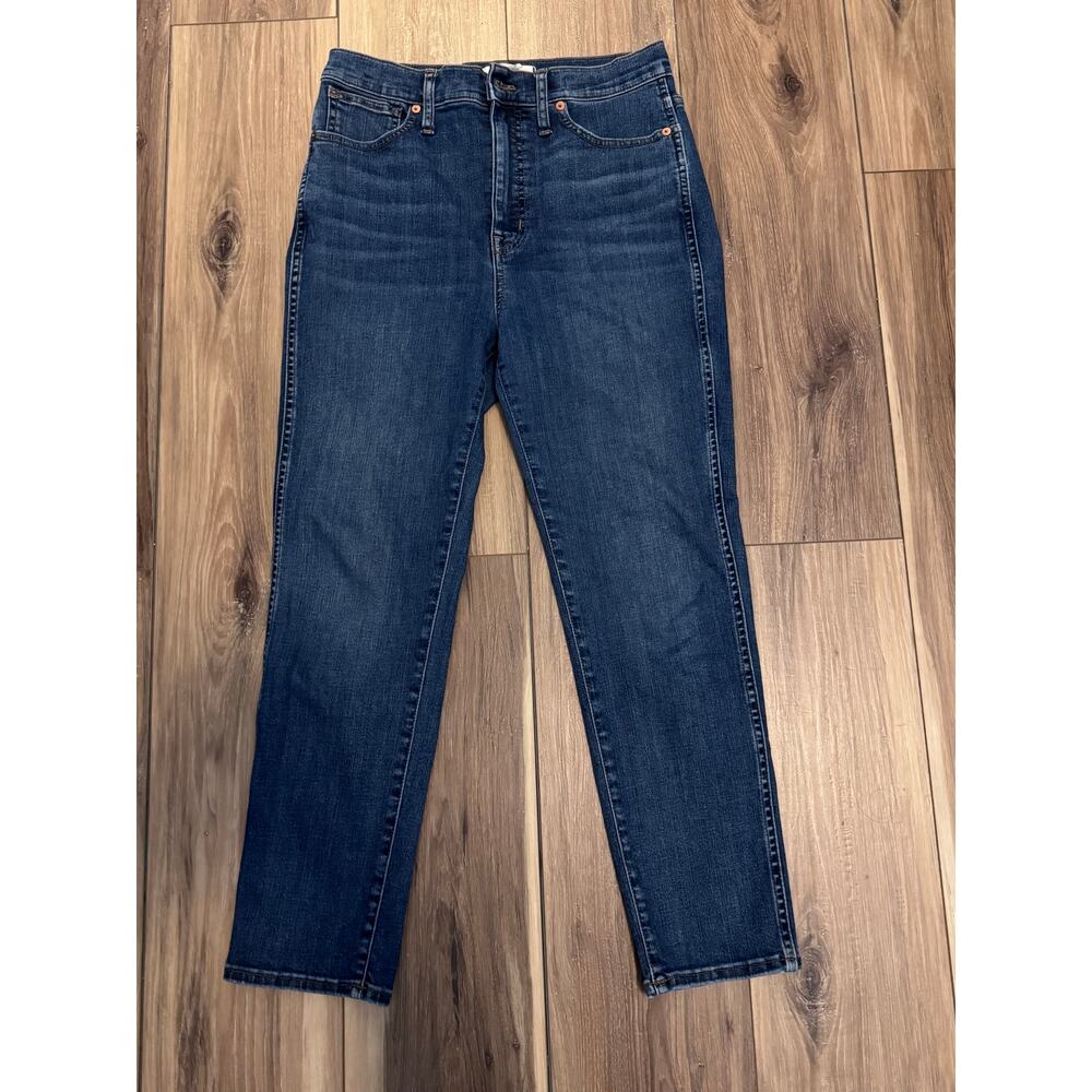 Madewell Stovepipe Jeans Womens 28 High Rise Crop Straight Dark Wash